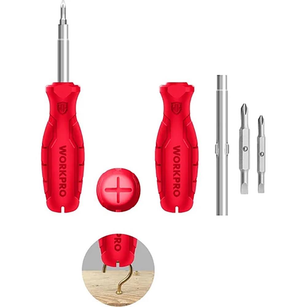 WorkproWORKPRO WP221066 6-IN-1 Çok Fonksiyonlu Değişken Uçlu Profesyonel Tornavida SetiWP221066
