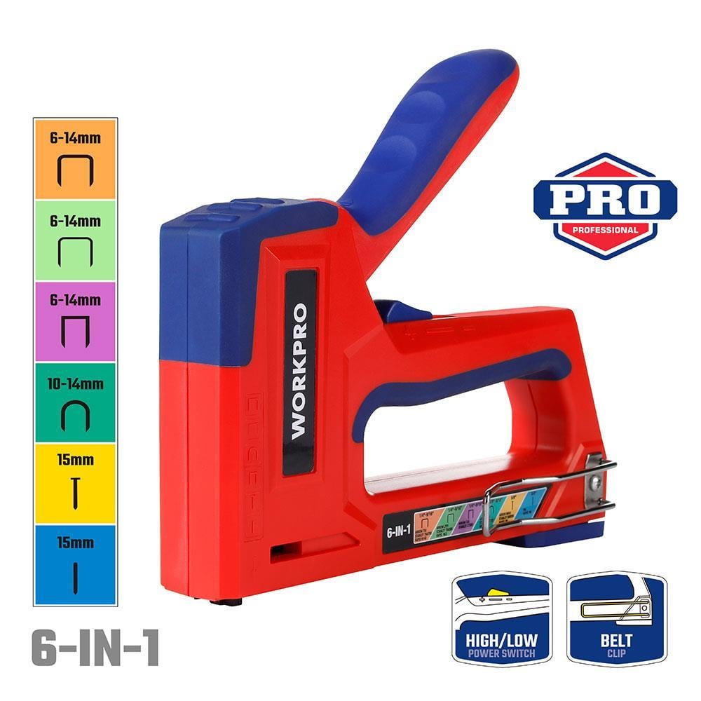 WorkproWORKPRO WP223002 6 IN 1 Profesyonel 6-14mm Mekanik Zımba ve 15mm Çivi TabancasıWP223002