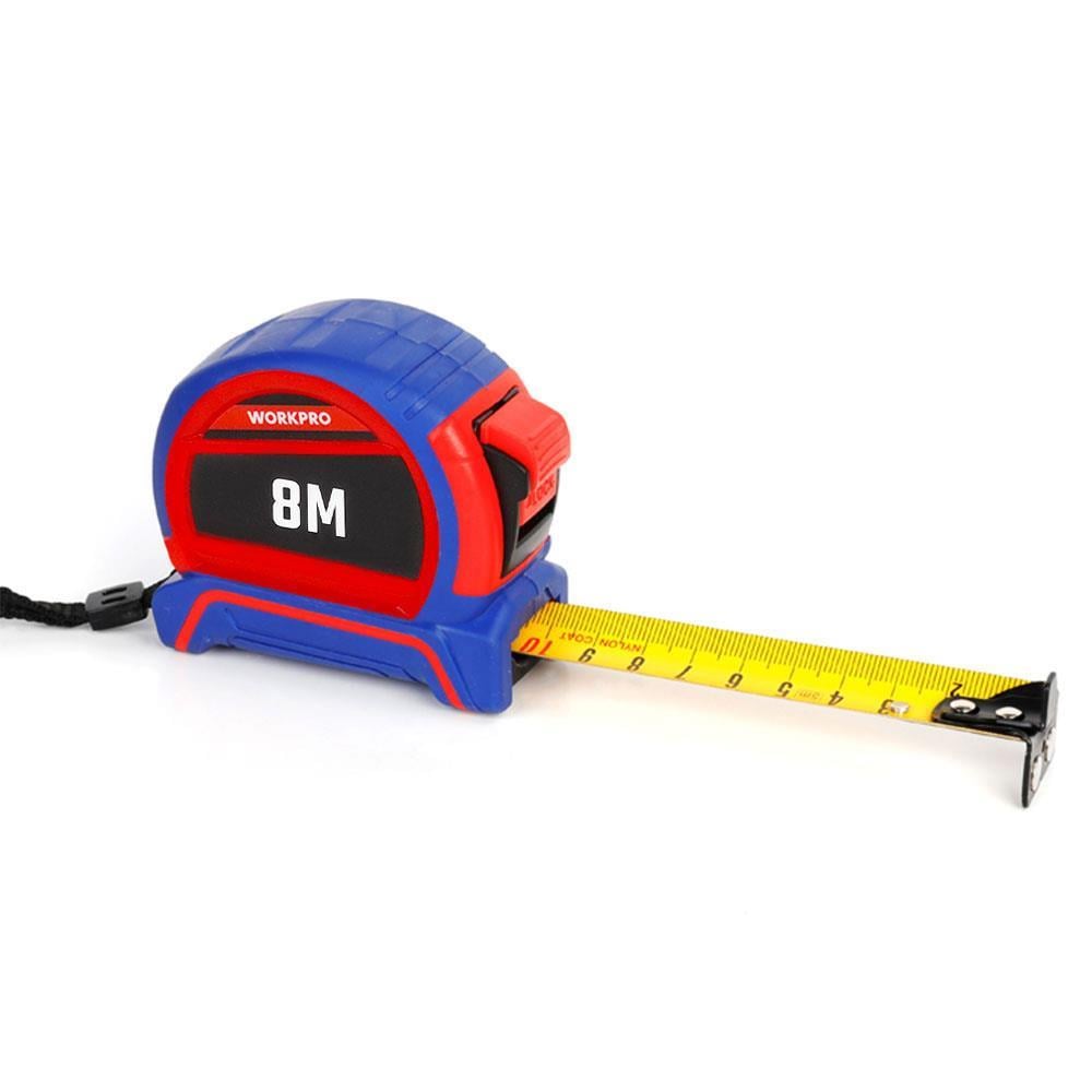 WorkproWORKPRO WP261044 8Mx25mm Naylon Kaplama Sarı Çift Taraflı Manyetik Çelik Şerit MetreWP261044