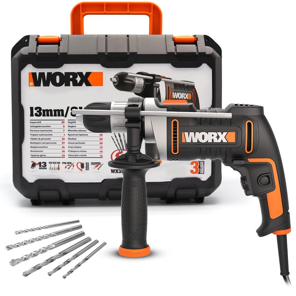 WorxWORX WX328 810Watt 13mm Profesyonel Darbeli Matkap + 6 Adet UçWX328