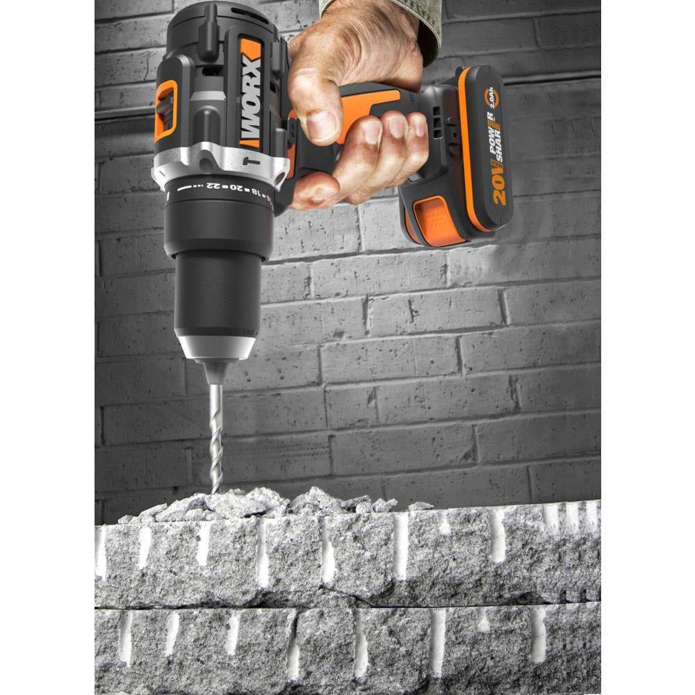 WorxWORX WX352.9 20Volt Kömürsüz Profesyonel Şarjlı Darbeli Matkap (Akü Dahil Değildir)WX352.9