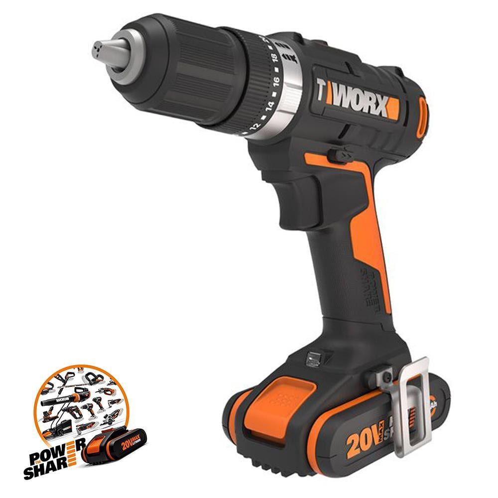 WorxWORX WX370.1 20Volt/2.0Ah. Li-ion Çift Akülü Profesyonel Şarjlı Darbeli MatkapWX370.1