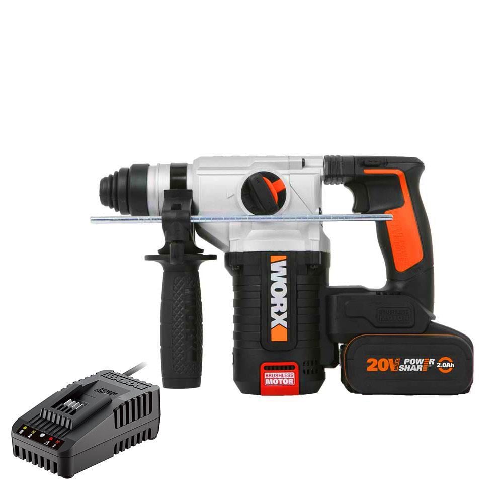 WorxWORX WX380.9C 20Volt 2.0Ah. 2.2J Li-ion Tek Akülü Şarjlı Profesyonel SDS-Plus Pnömatik Kırıcı/DeliciWX380.9C
