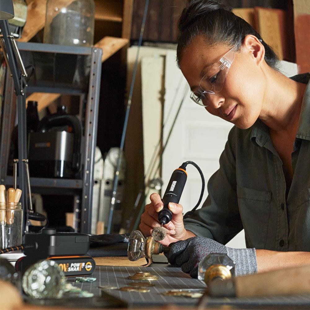 WorxWORX WX739.9 MAKERX 20Volt Kömürsüz Profesyonel Gravür Makinesi + 19 Aksesuar (Akü Dahil Değildir)WX739.9