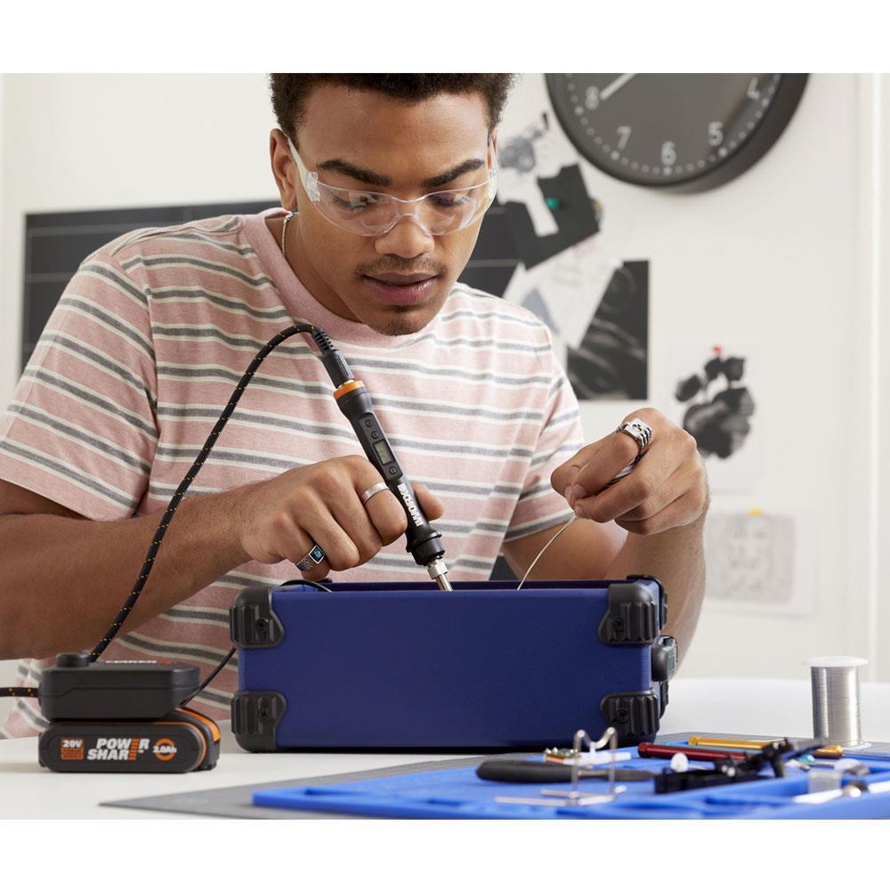 WorxWORX WX744.9 MAKERX 20Volt Profesyonel Dijital Lehim Tabancası + 12 Aksesuar (Akü Dahil Değildir)WX744.9