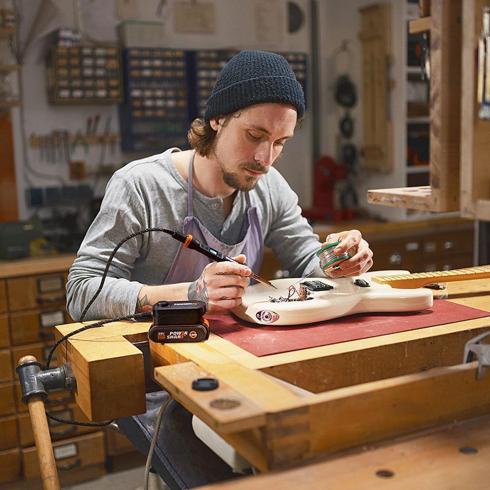 WorxWORX WX744.9 MAKERX 20Volt Profesyonel Dijital Lehim Tabancası + 12 Aksesuar (Akü Dahil Değildir)WX744.9