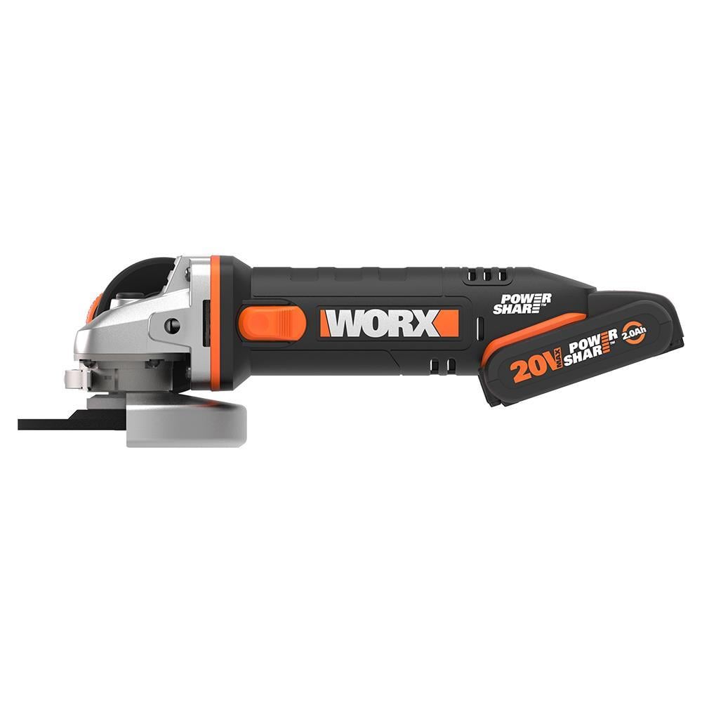 WorxWORX WX800 20Volt 2.0 Ah. Li-ion Çift Akülü 115mm Profesyonel Şarjlı Avuç TaşlamaWX800