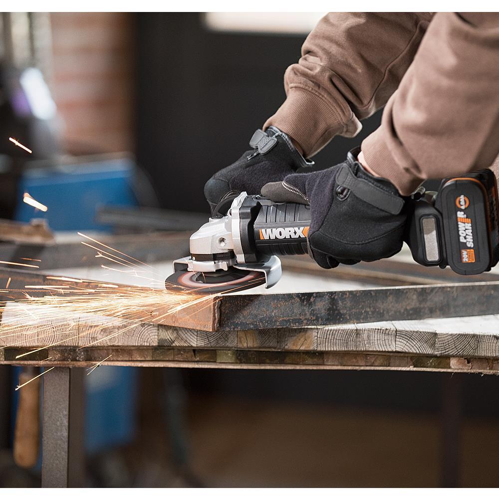 WorxWORX WX812.9C 20Volt 2.0Ah. 125mm Kömürsüz Profesyonel Tek Akülü Şarjlı Avuç TaşlamaWX812.9C