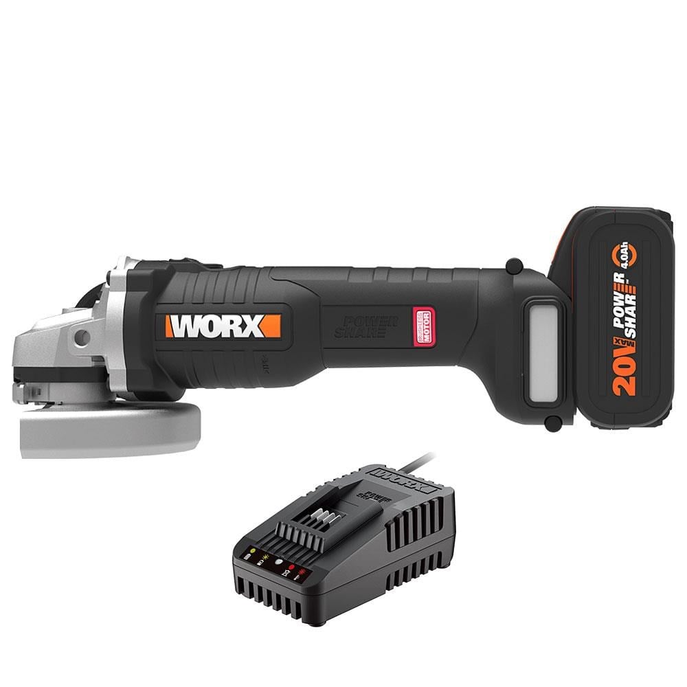 WorxWORX WX812.9C 20Volt 2.0Ah. 125mm Kömürsüz Profesyonel Tek Akülü Şarjlı Avuç TaşlamaWX812.9C