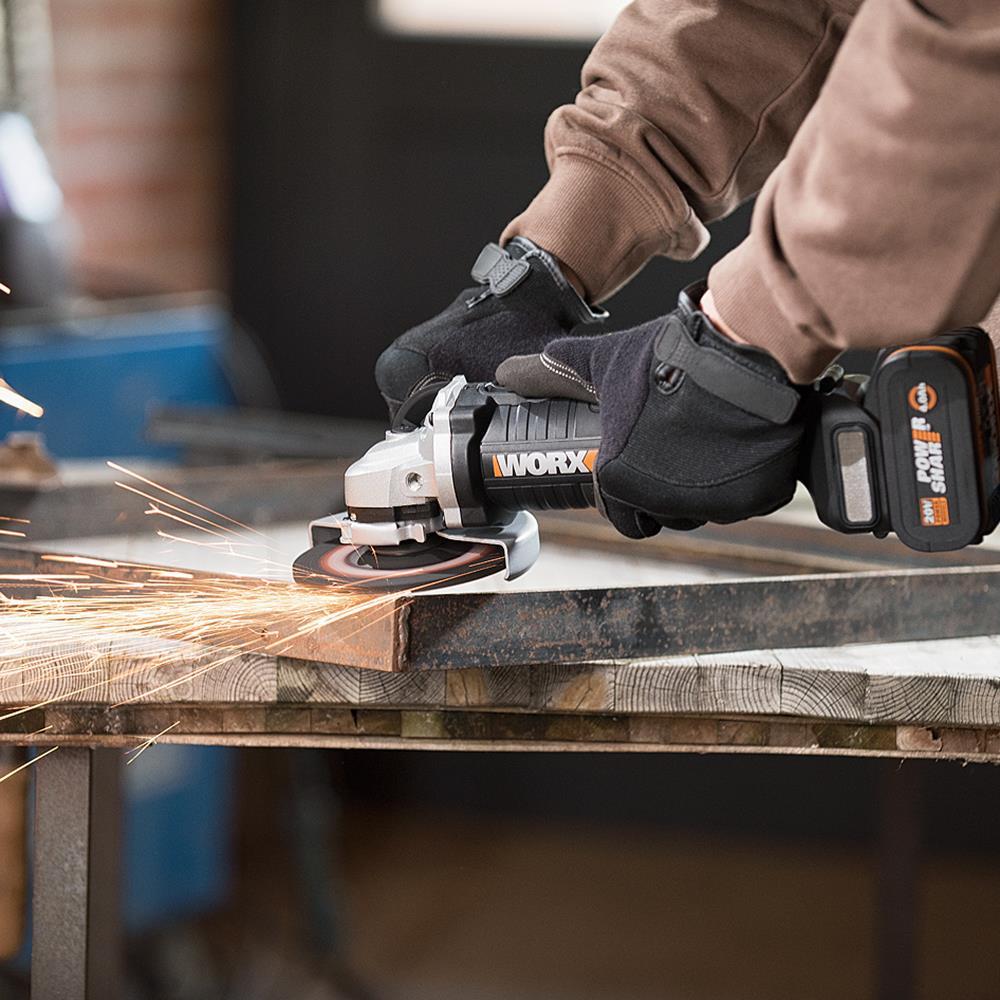 WorxWORX WX813 20Volt 4.0Ah. Li-ion Tek Akülü 115mm Kömürsüz Profesyonel Şarjlı Avuç TaşlamaWX813