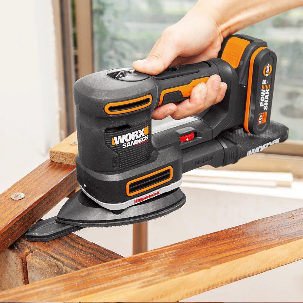 WorxWORX WX820 20Volt 2.0Ah. Li-ion Profesyonel Devir Ayarlı Çok Amaçlı Şarjlı ZımparaWX820