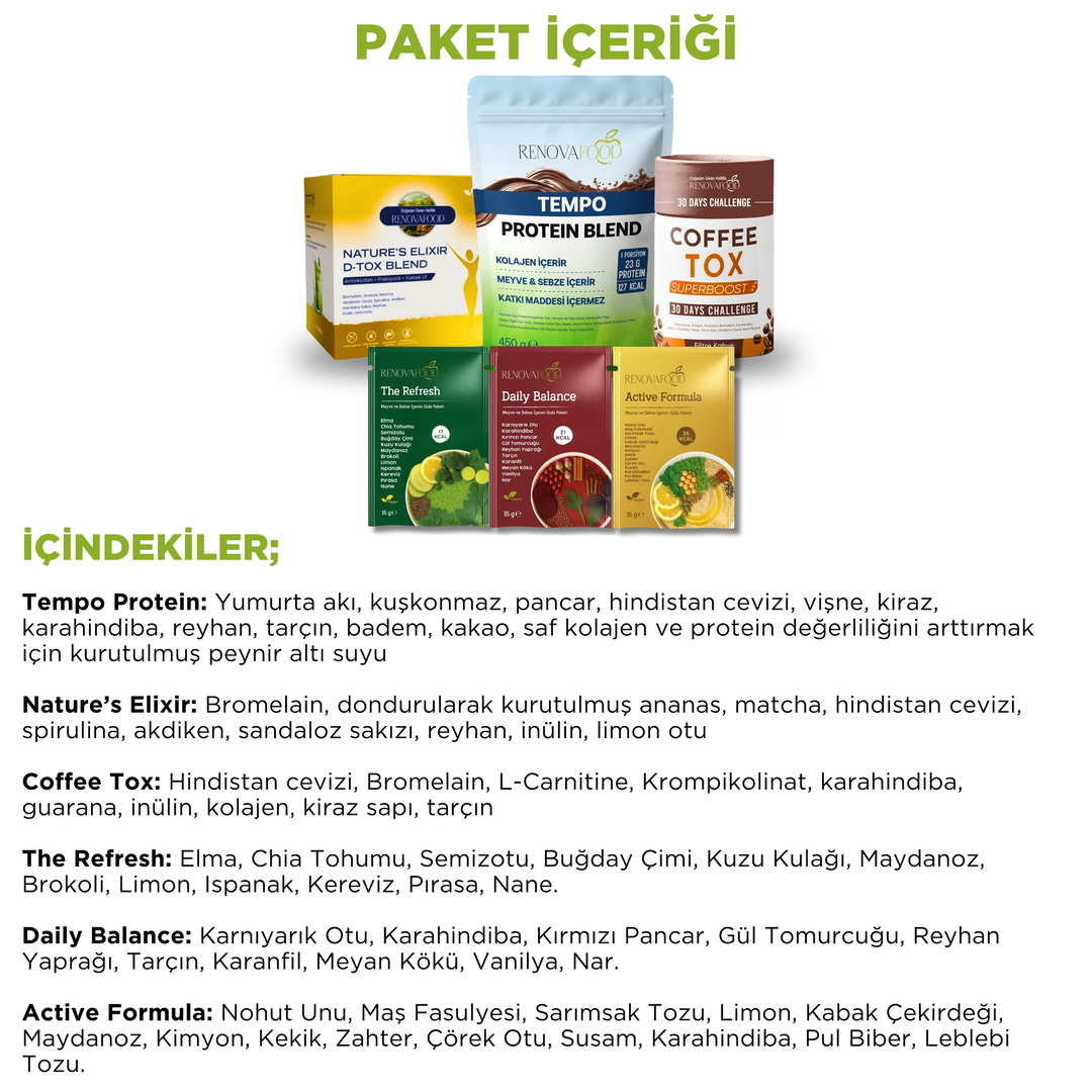 2 Haftalık Planlı Öğün Paketi (2 Ana + 1 Ara Öğün İçerir)2 Haftalık Planlı Öğün Paketi | 14 Günlük Hazır Planlı Hafiflik PaketiRenovafood