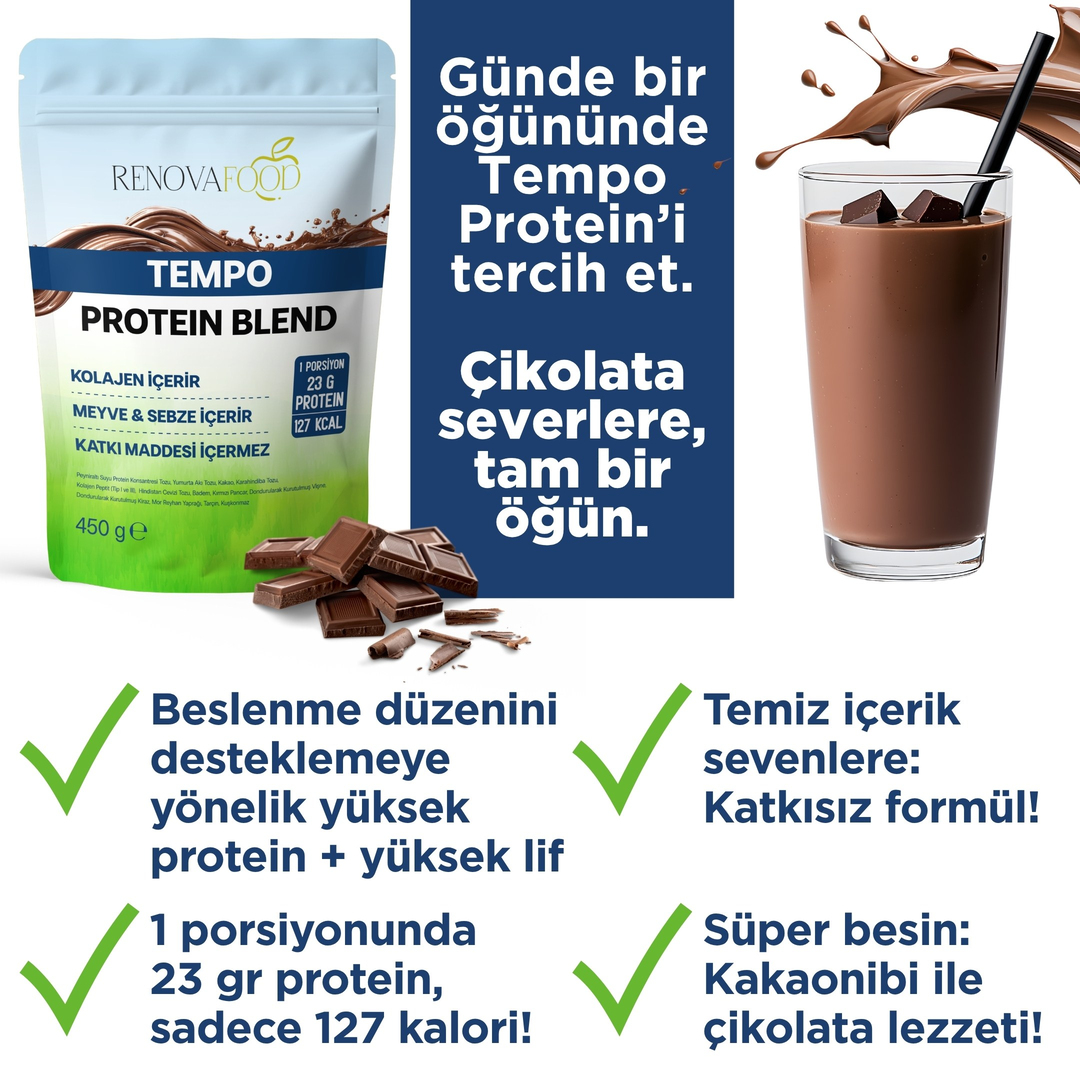 Süper ProteinSüper Protein Öğünü | Yüksek Proteinli, Lifli ve Kolajen İçeren Tatlı Öğün AlternatifiRenovafood