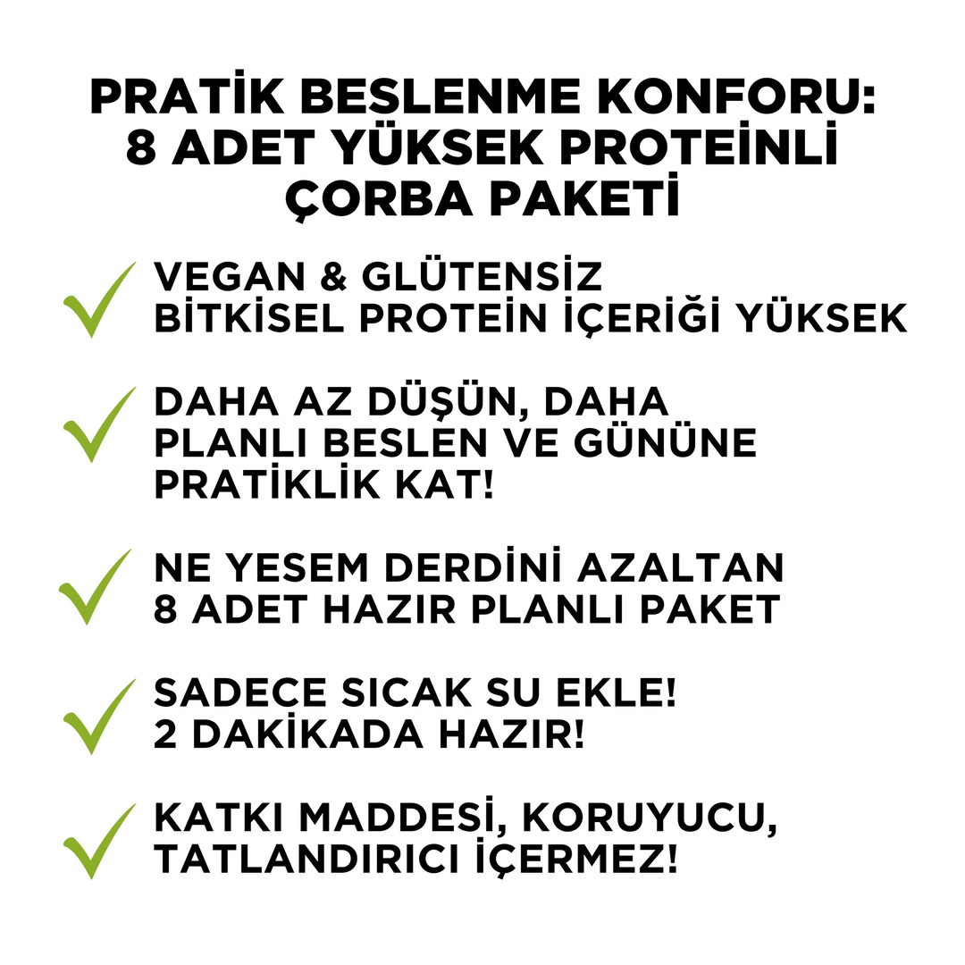 Yeşil Sebzeli Protein ÇorbaYeşil Sebzeli Protein Öğünü | 23g Protein, Katkısız Doğal Tam Öğün | RenovafoodRenovafood