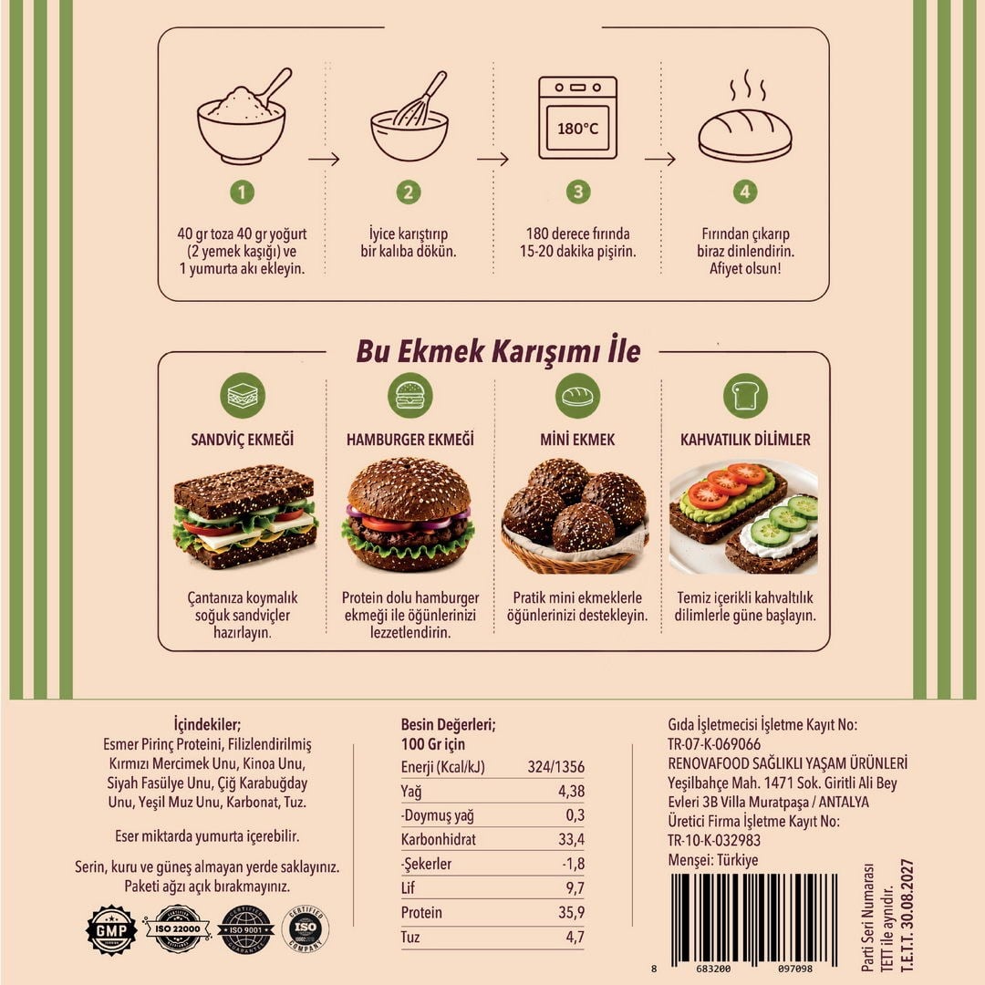 Yüksek Proteinleri Ekmek KarışımıRenovafood