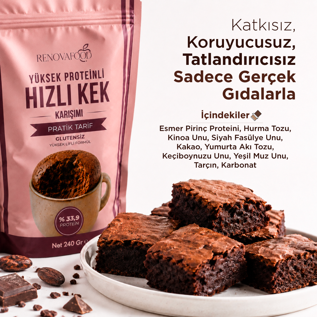 Yüksek Proteinli Hızlı Kek KarışımıRenovafood
