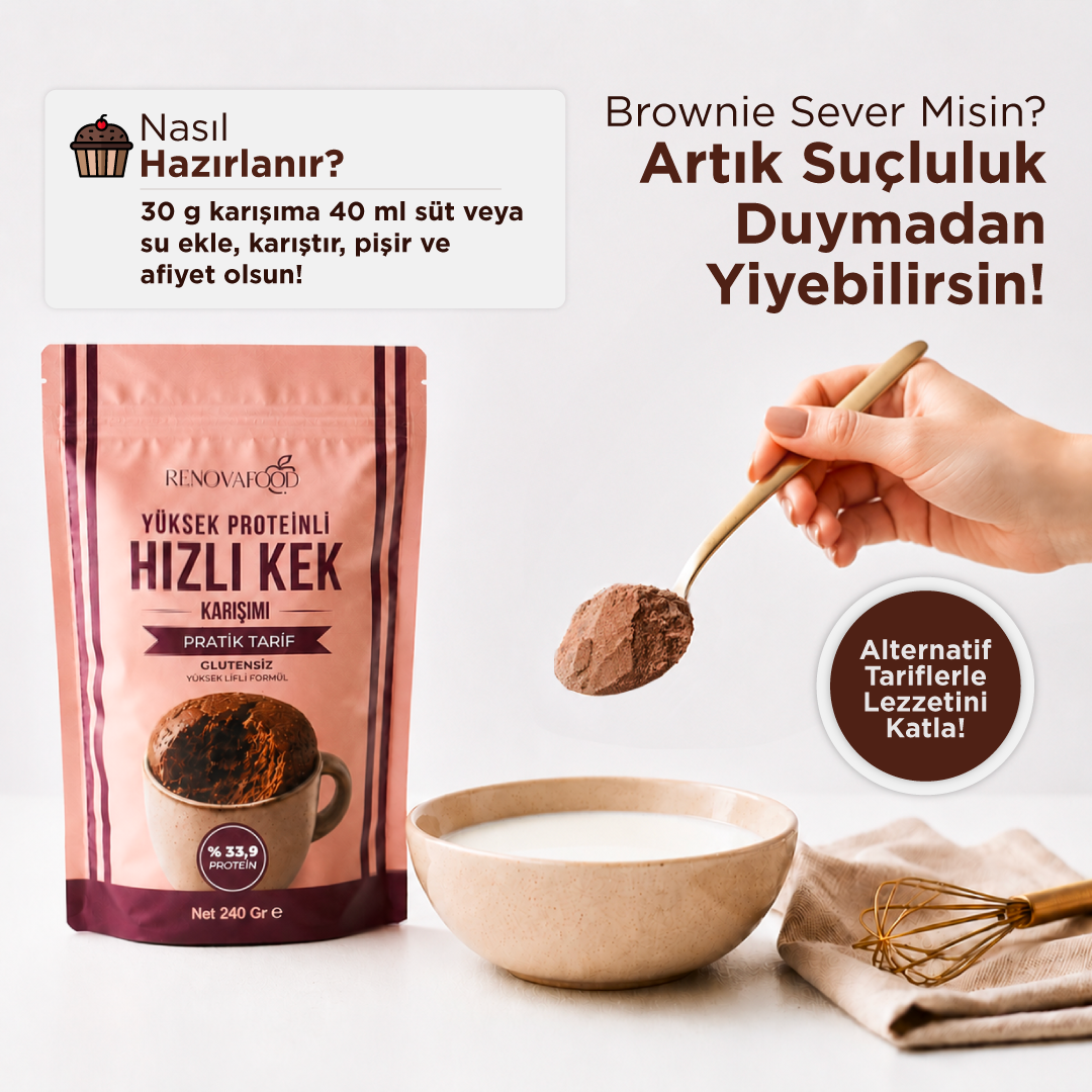 Yüksek Proteinli Hızlı Kek KarışımıRenovafood