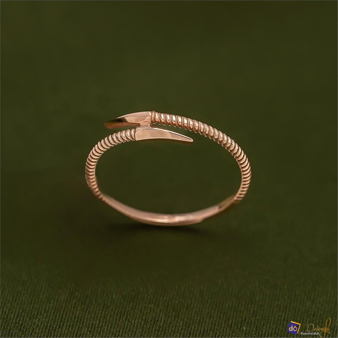 Ok Desenli Rose Gold Eklem Yüzük