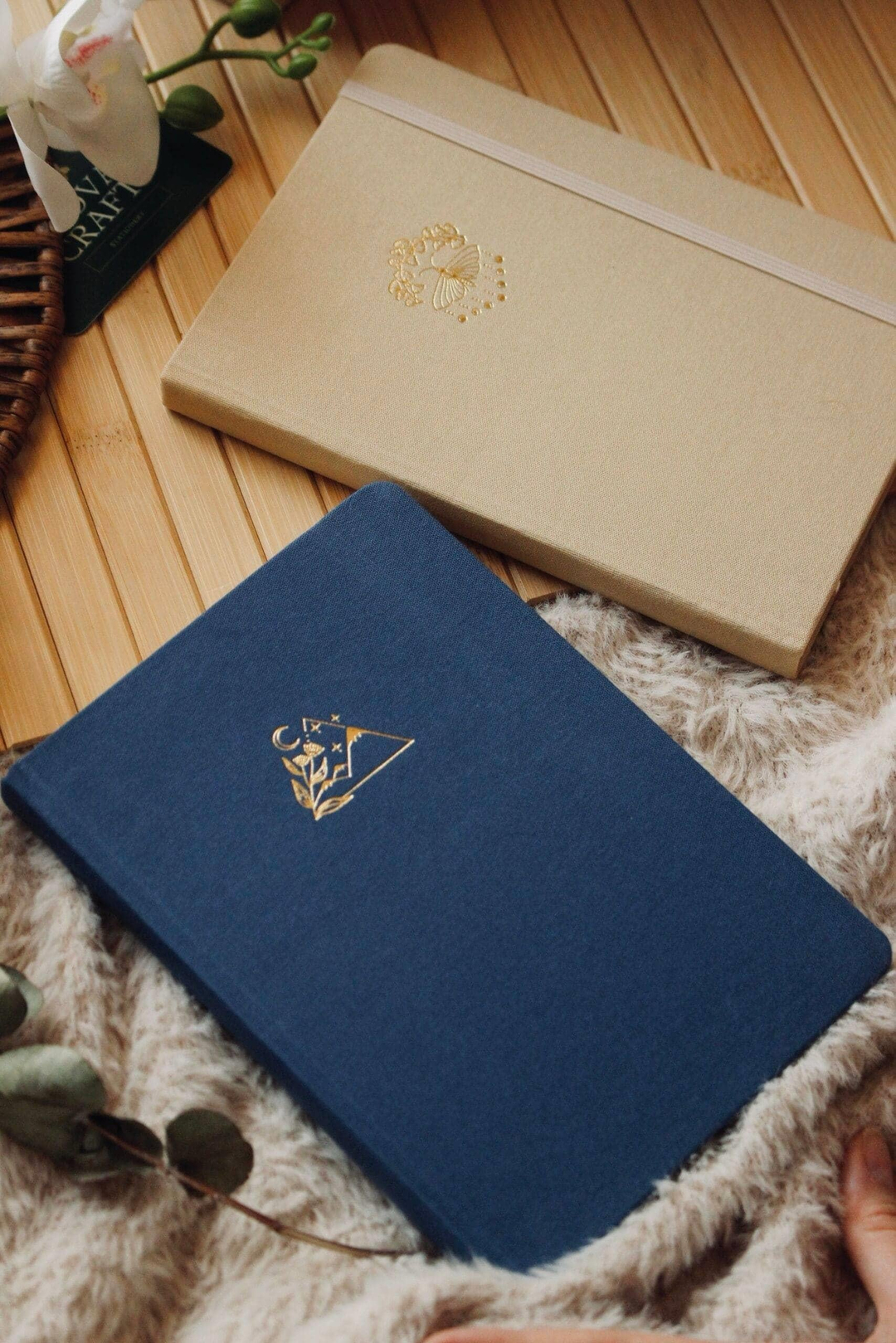 İkili Kanvas Mavi-Krem Defter Seti