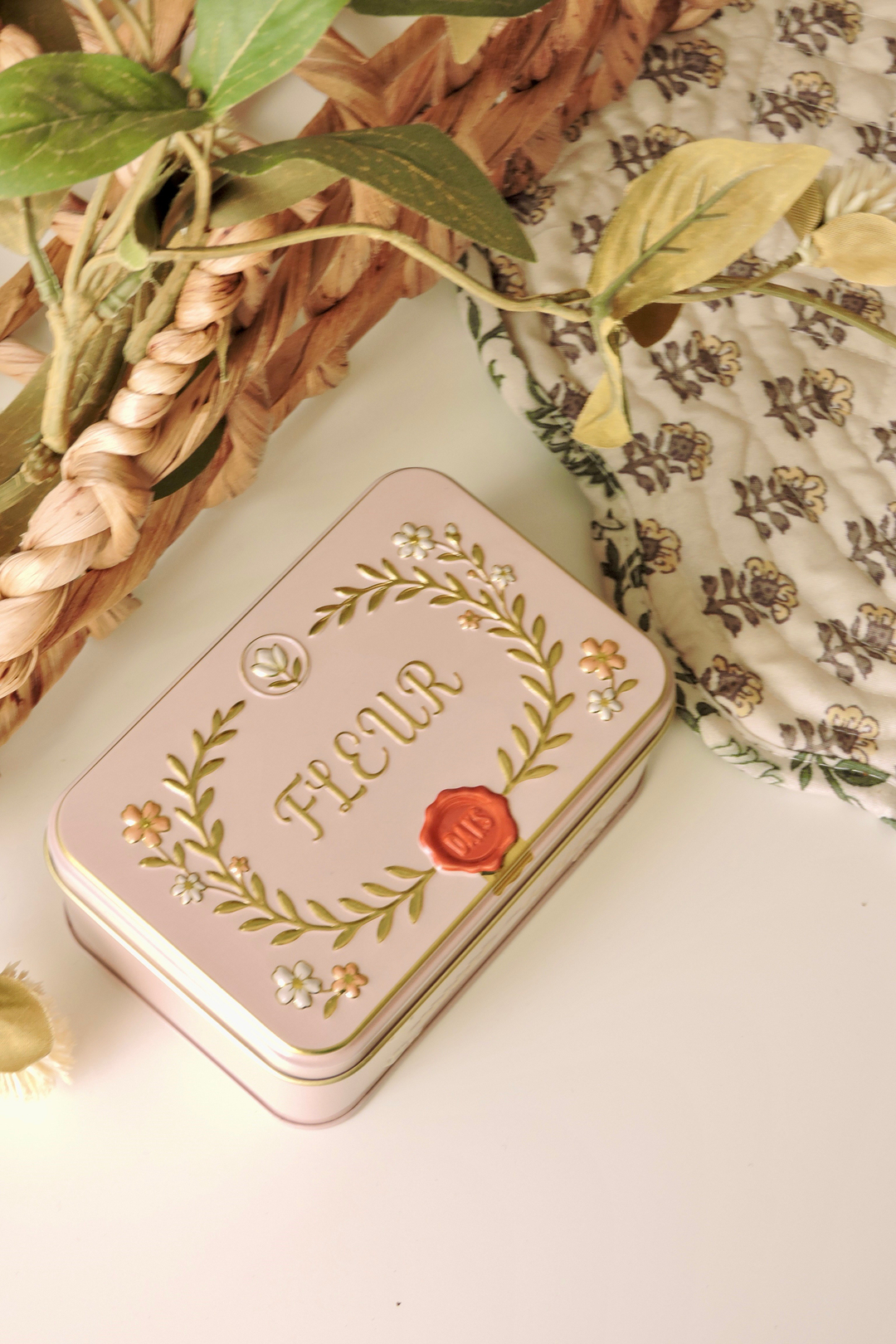 Nova Crafts Felur Pembe Vintage Metal Organizer Kutusu