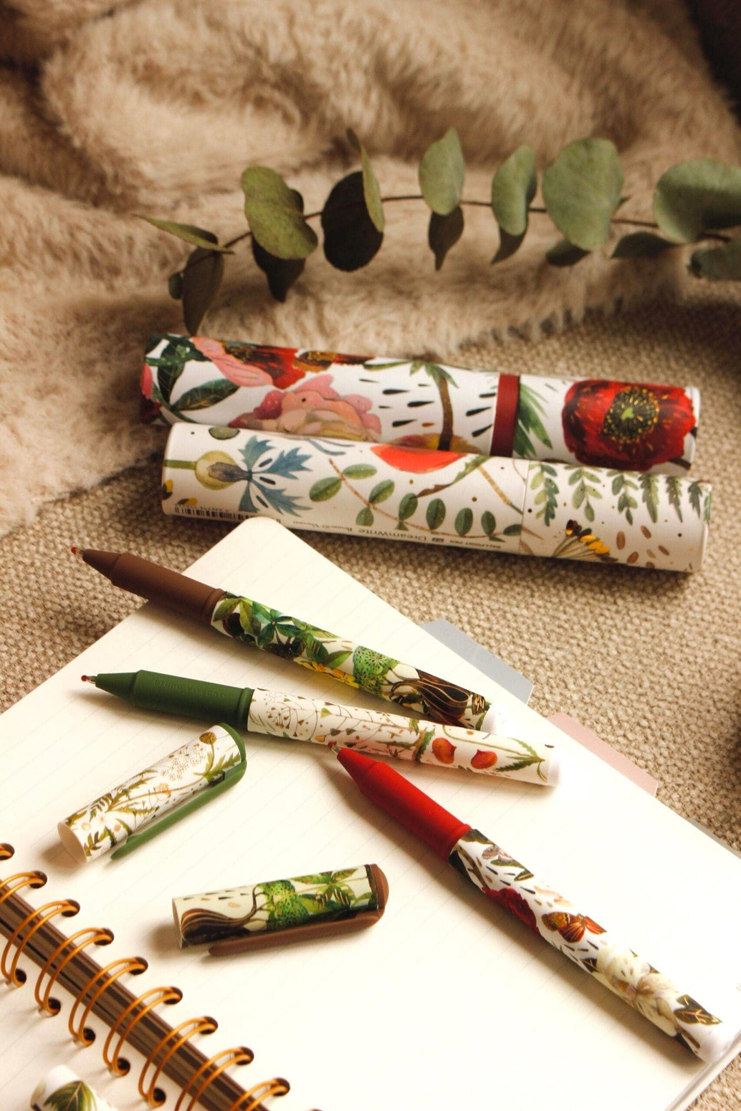 Nova Crafts “Flower Essence Pen Set”Yaldızlı Üçlü Tükenmez Kalem Seti Özel Kutulu Çiçek Temalı