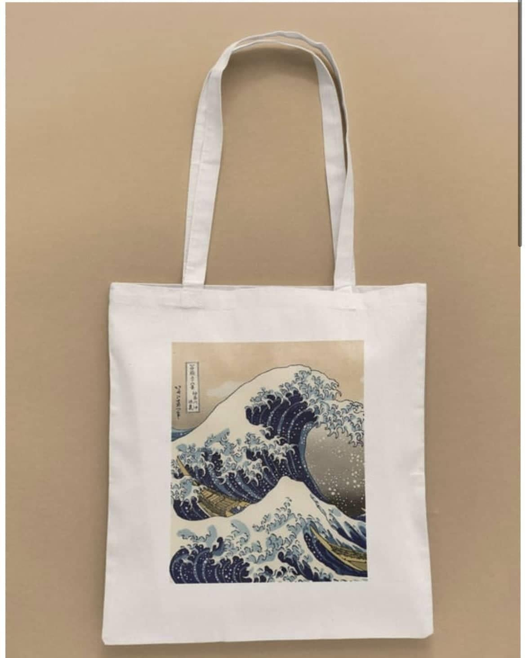 Nova Crafts Hokusai Baskılı Bez Çanta - Su Geçirmez, Pamuk, 35x40 Baskılı Bez Çanta