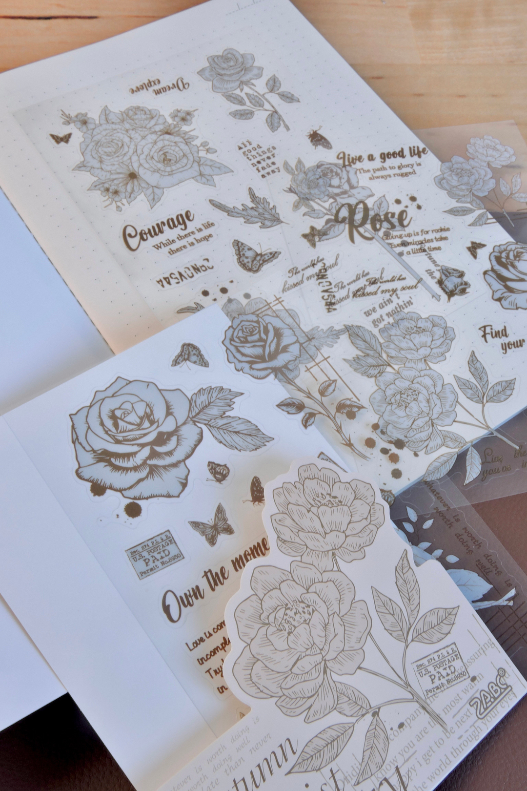 Nova Crafts Kahve Şeffaf Sticker Paketi ( 3 Sayfa )
