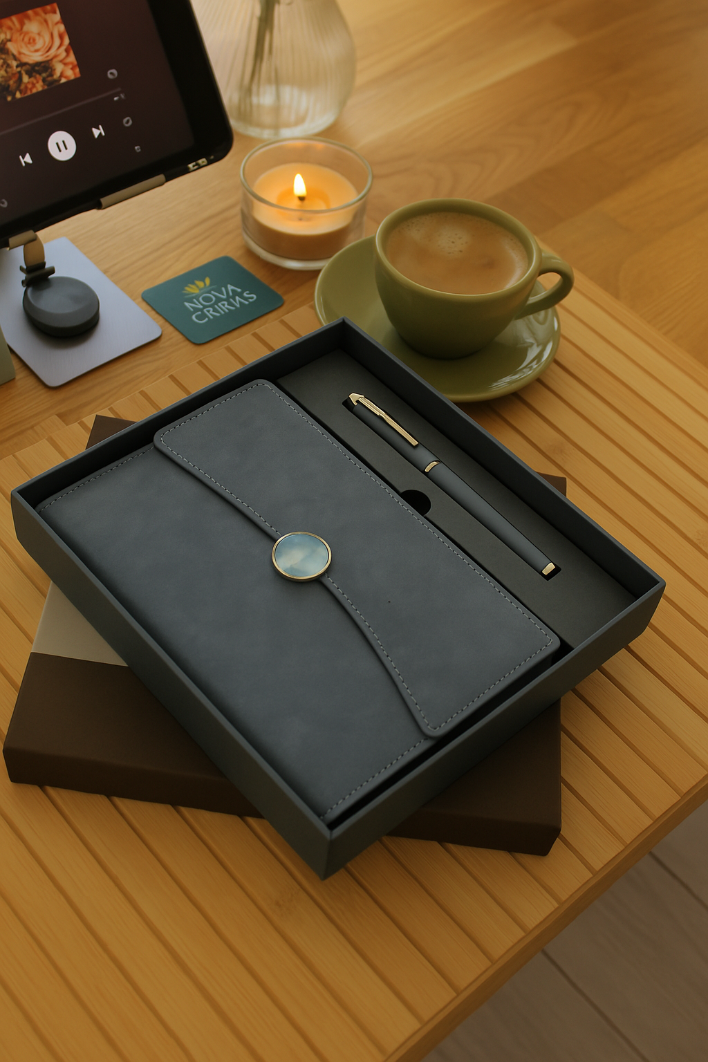 Nova Crafts Lacivert Defter Kalem Seti