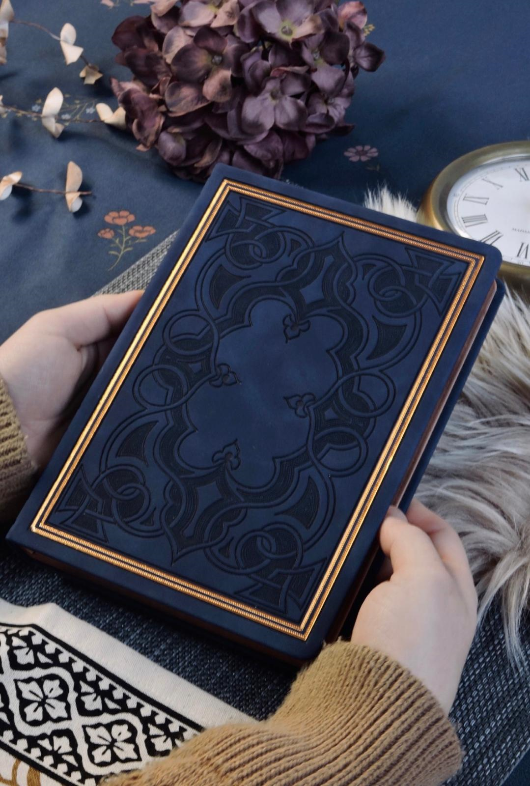 Nova Crafts Lacivert Kabartmalı Çizgili Defter
