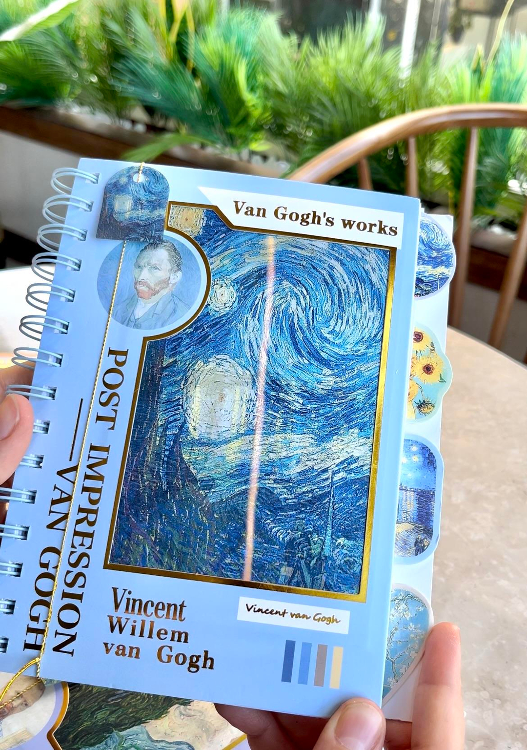 Nova Crafts Mavi Hologramlı Çizgili Van Gogh Defter