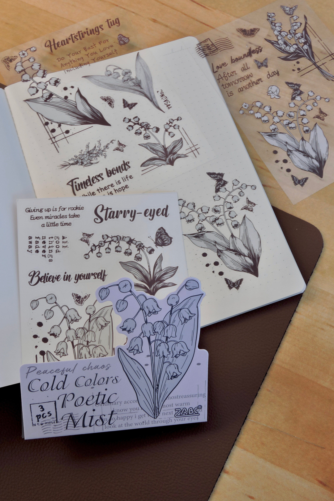Nova Crafts  Mor Şeffaf Sticker Paketi ( 3 Sayfa )