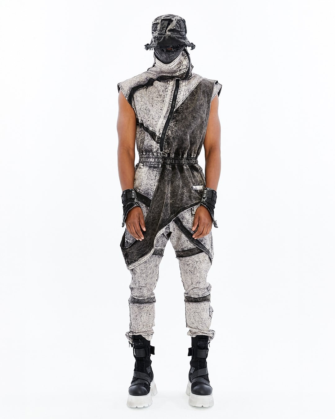 SPLIT ZIP OVERALLS