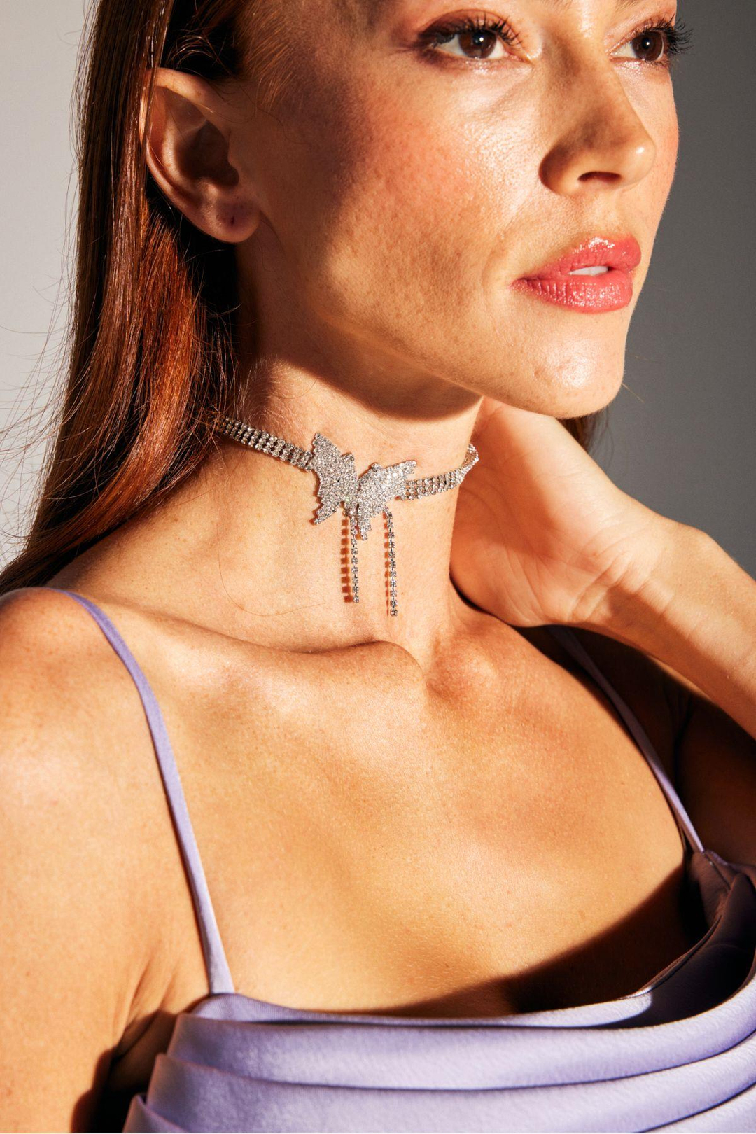 Kelebek Kurdela Chocker Kolye