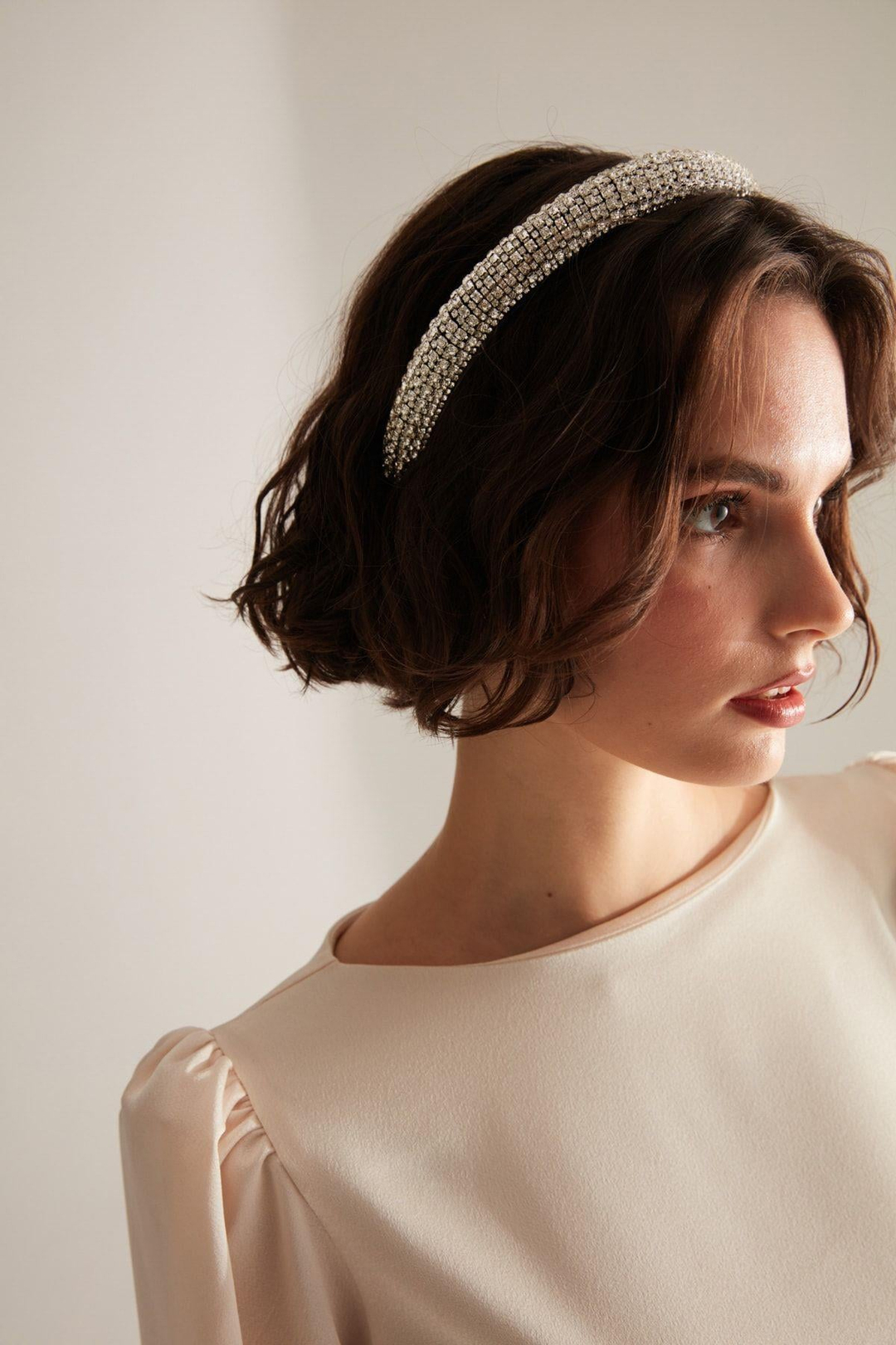 Kristalı Parlak Taşlı Gelin Nişan Nikah Taç, Saç Aksesuarı