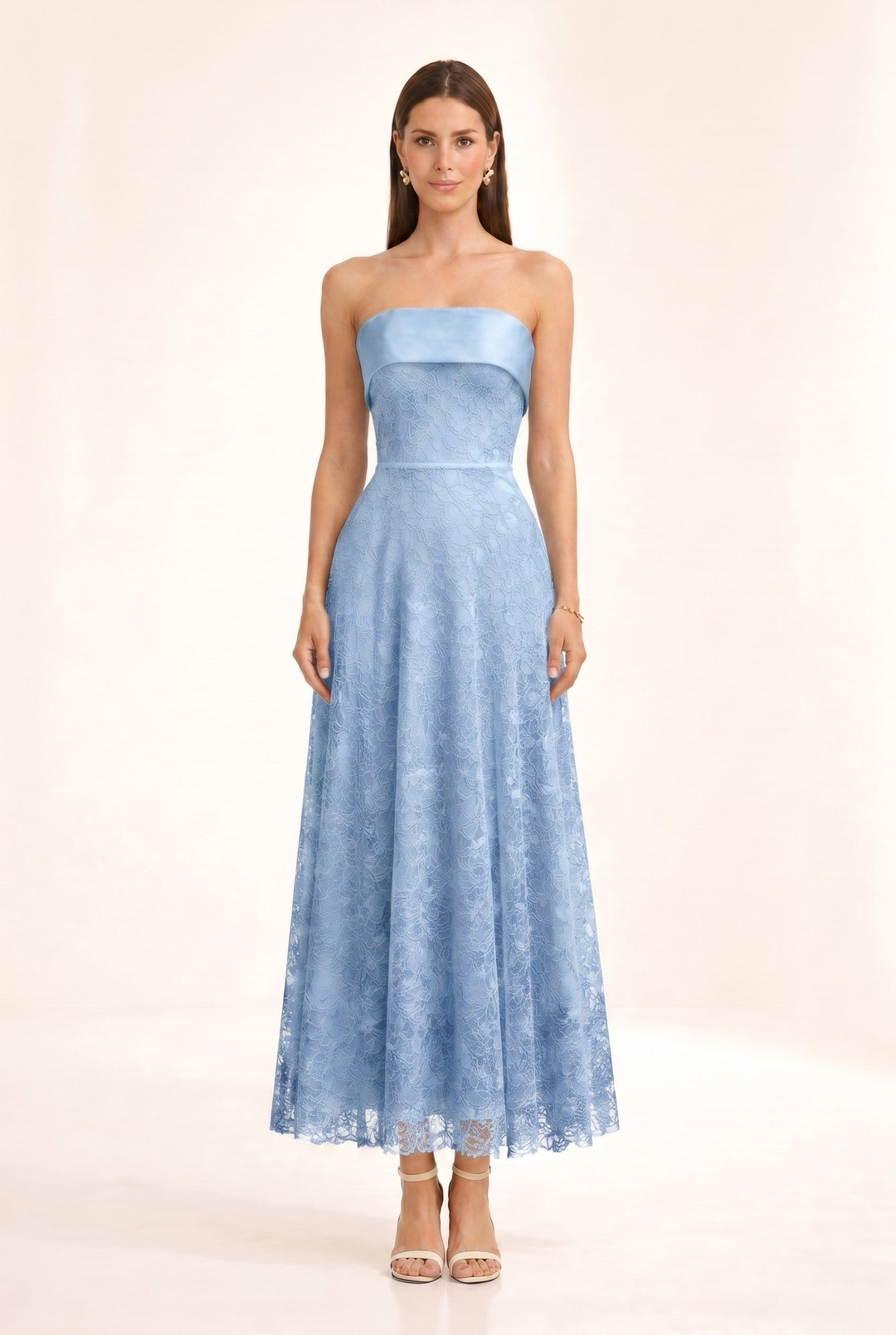Suzanne Mavi Midi Elbise