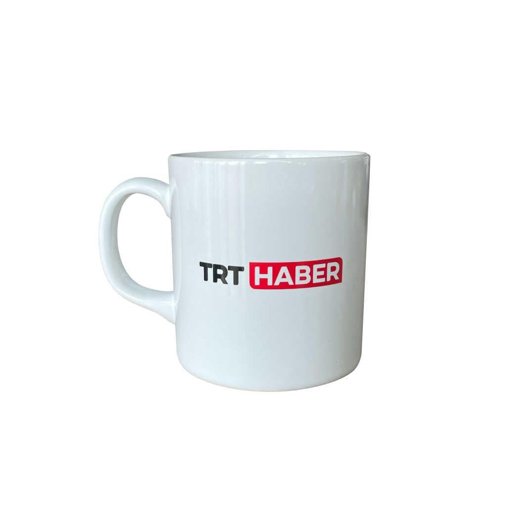 TRT Haber Logolu Beyaz Kupa