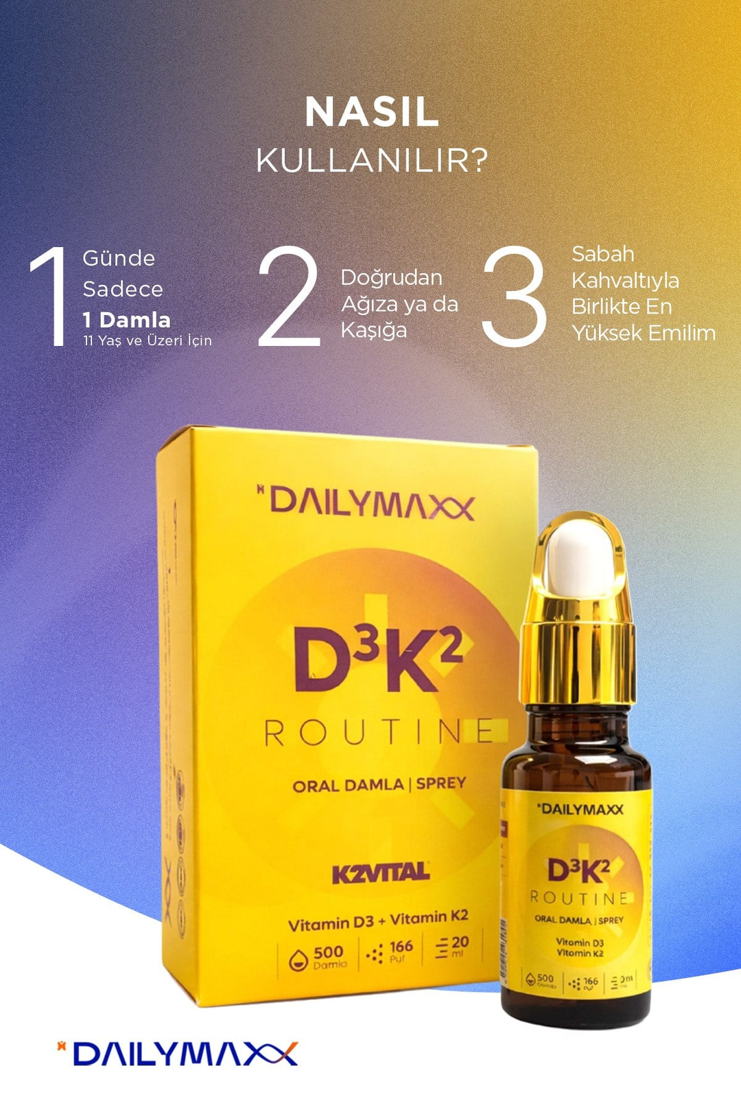 DAILYMAX Magnesium Routine + D3K2 Routine Vita Routine Seti 