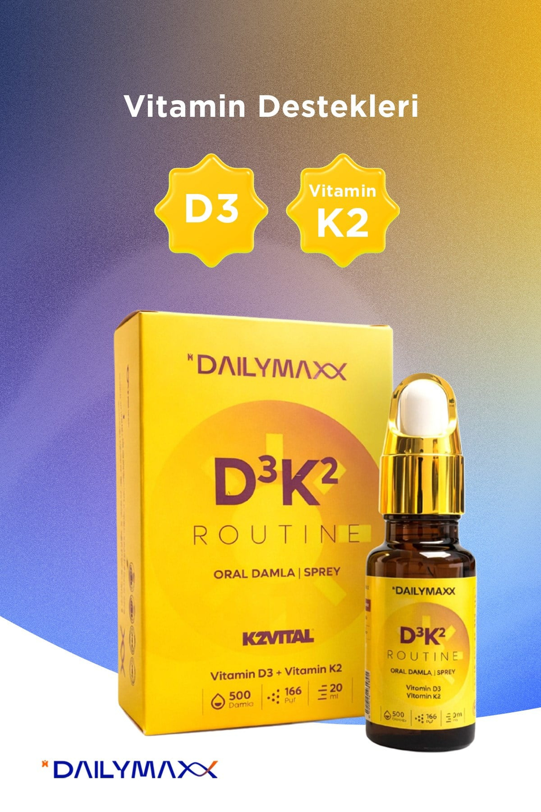 DAILYMAX Magnesium Routine + D3K2 Routine Vita Routine Seti 