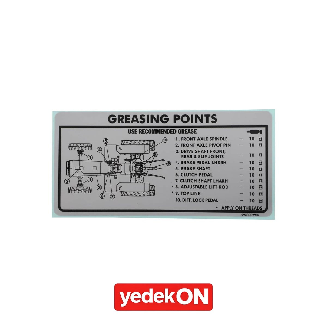 AGCO Yağlama Etiketi - Massey Ferguson / Fendt / Valtra | ACP0369990