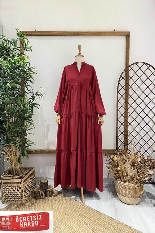 BASİC ELBİSE Bordo