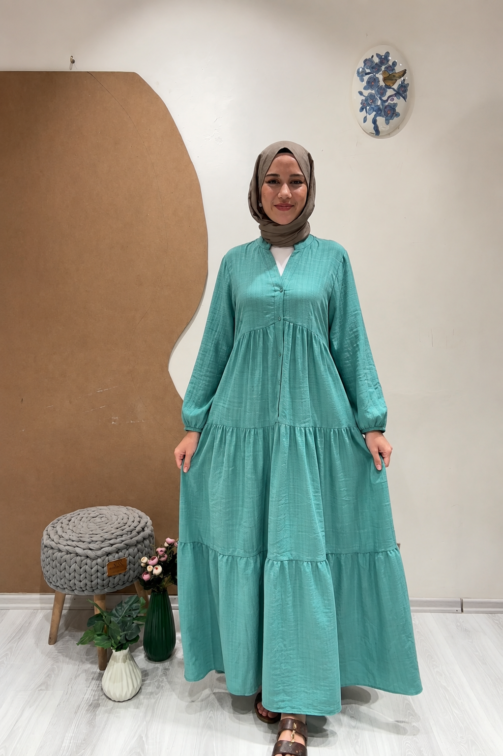 BASİC ELBİSE YEŞİL