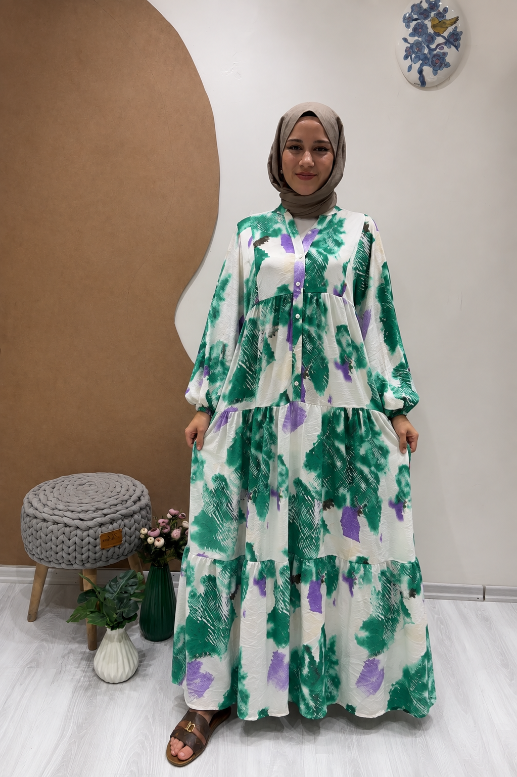 GARDENYA ELBİSE Yeşil