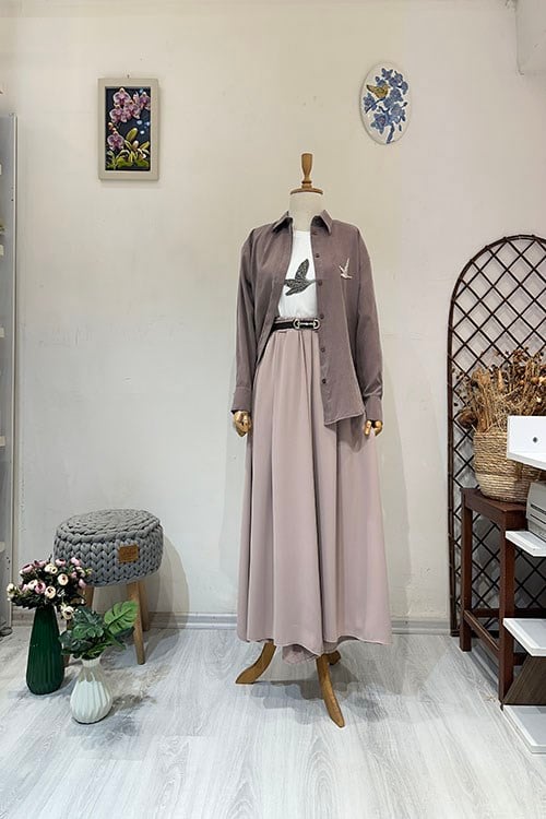 KREP PANTOLON ETEK Taş