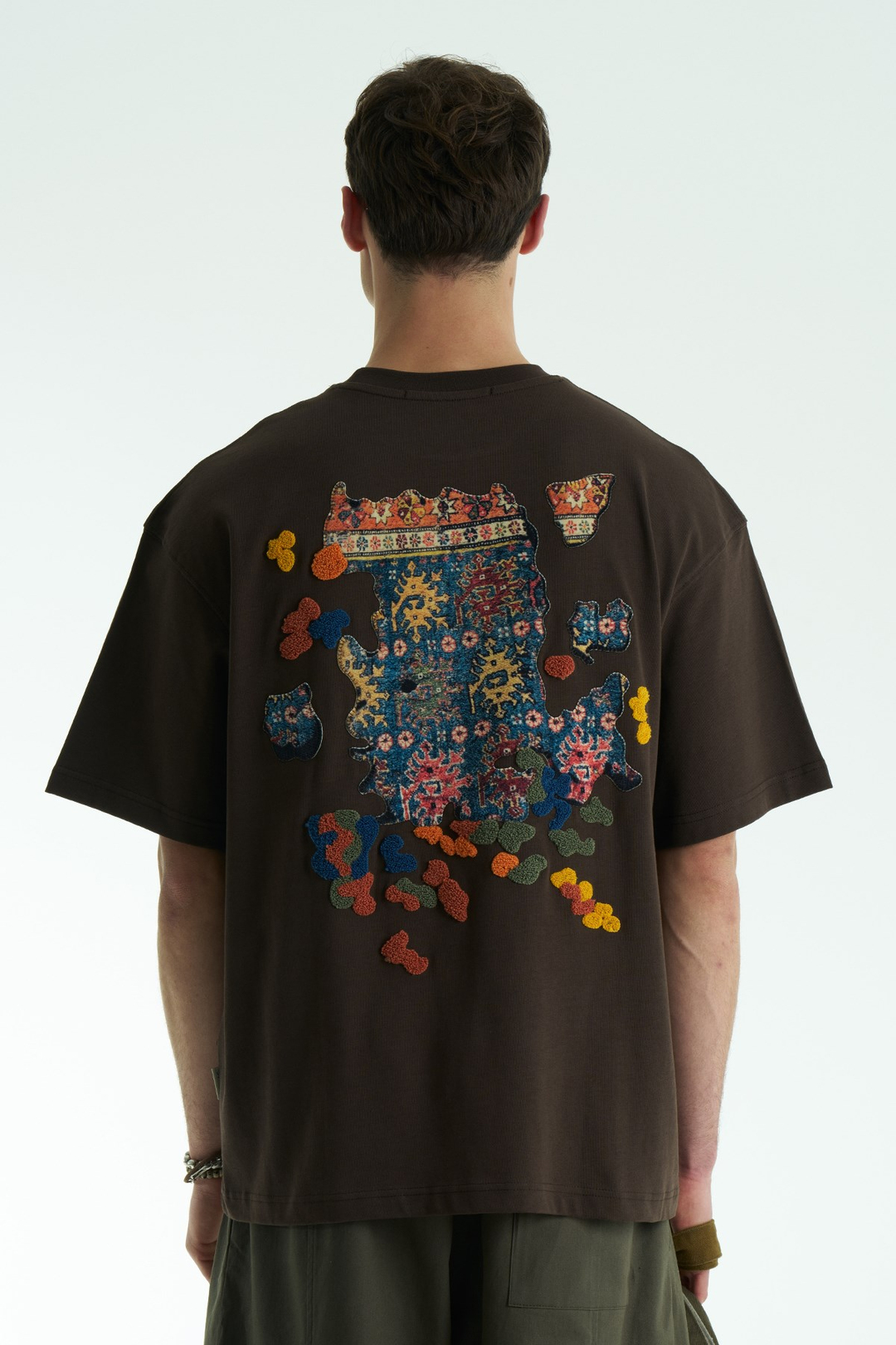 Authentic Oversize Erkek Tişört Kahverengi