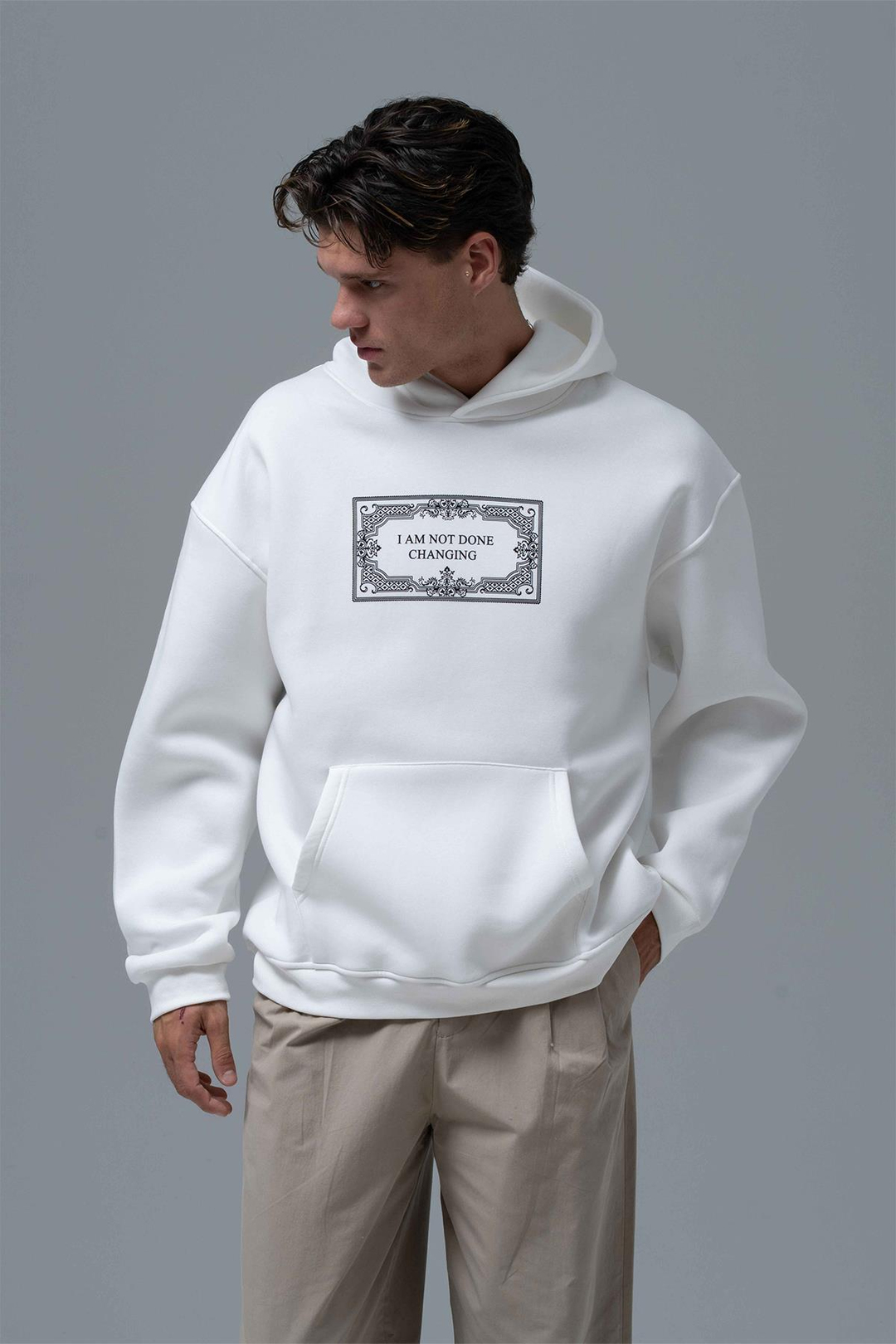 Endless Metamorphosis Oversize Sweatshirt Erkek Ekru