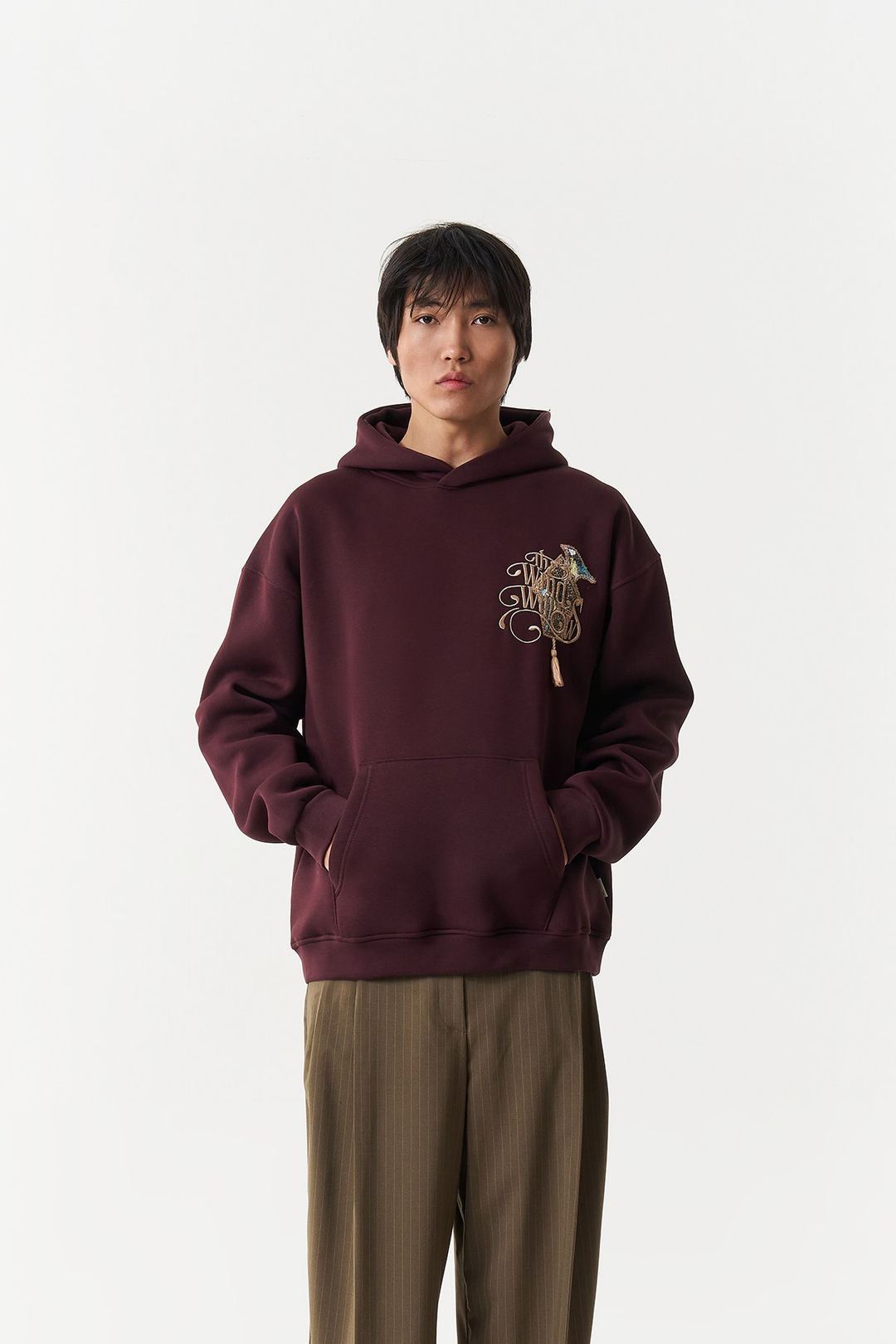 Framed Wilderness Oversize Erkek Sweatshirt Mürdüm