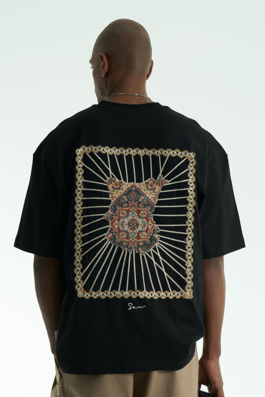 Heritage Oversize Erkek Tişört Siyah