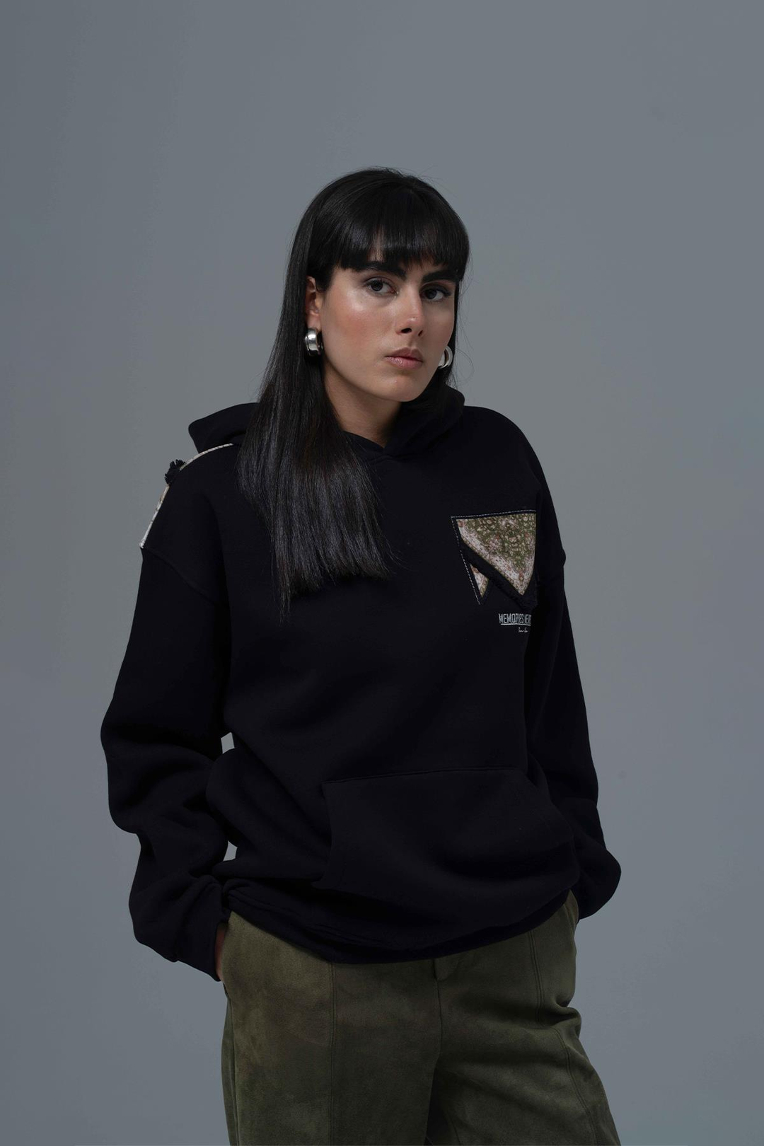 Memories Never Die Oversize Sweatshirt Kadın Siyah