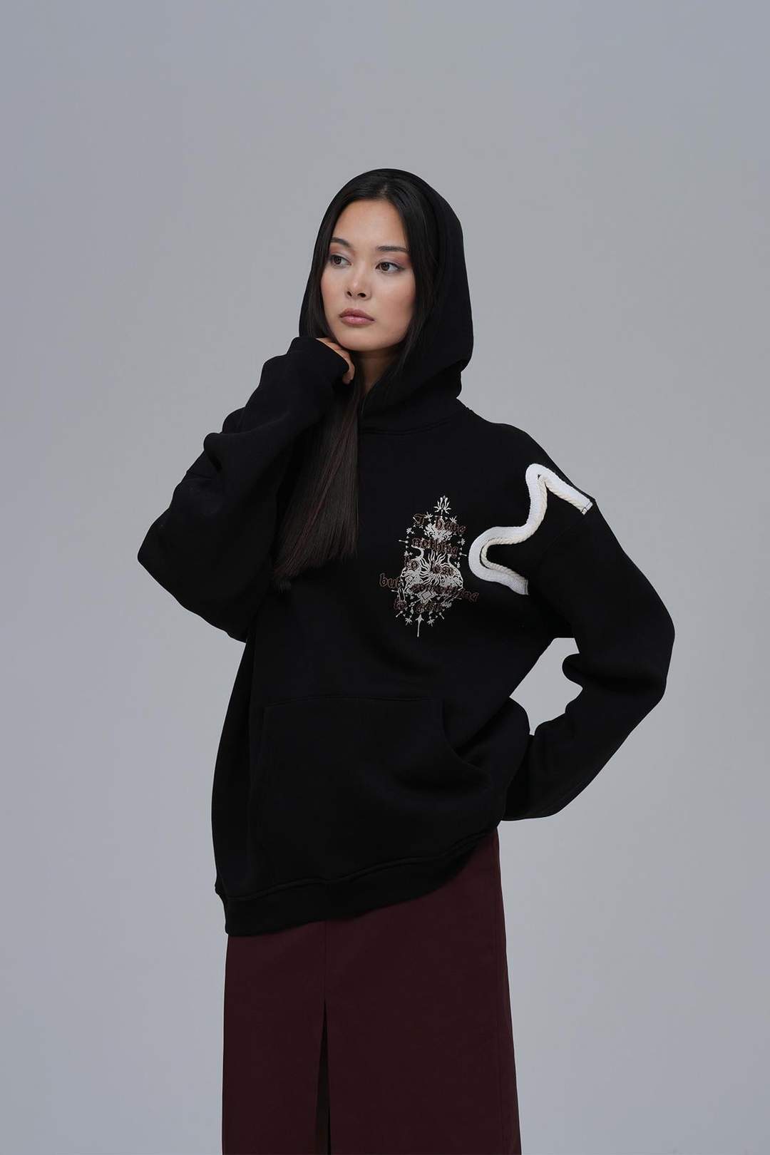 Nothing to Lose Oversize Sweatshirt Kadın Siyah