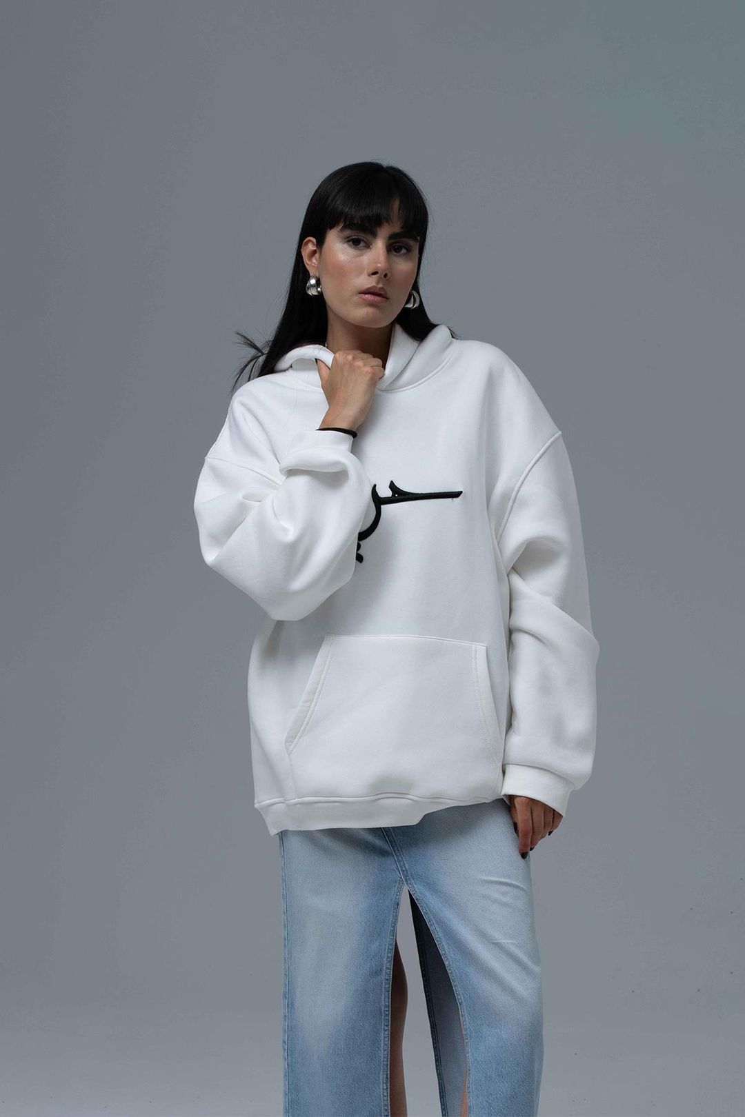 Roots & Freedom Oversize Sweatshirt Kadın Ekru